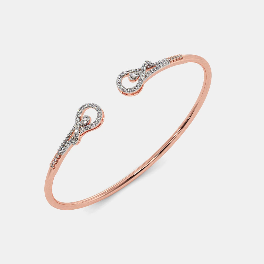 Exquisite Diamond Charm Bangle