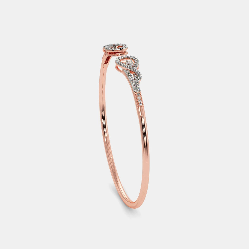 Exquisite Diamond Charm Bangle