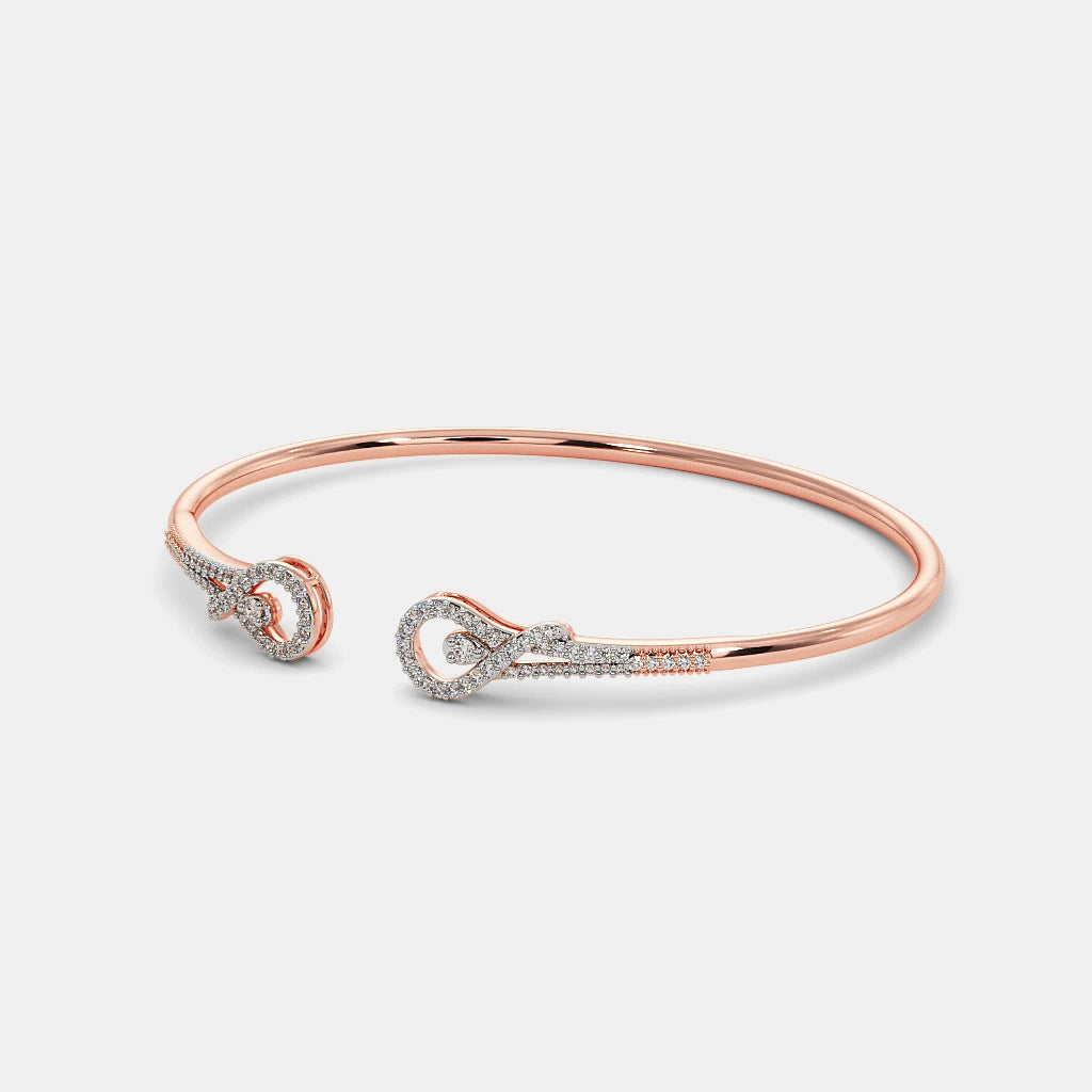 Exquisite Diamond Charm Bangle