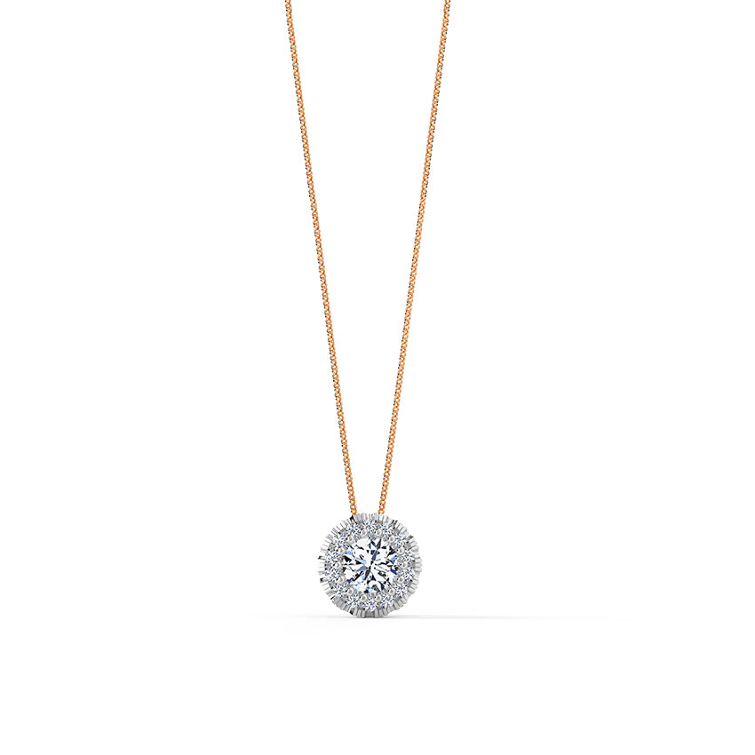 Solitaire Pendant with Halo Medallion