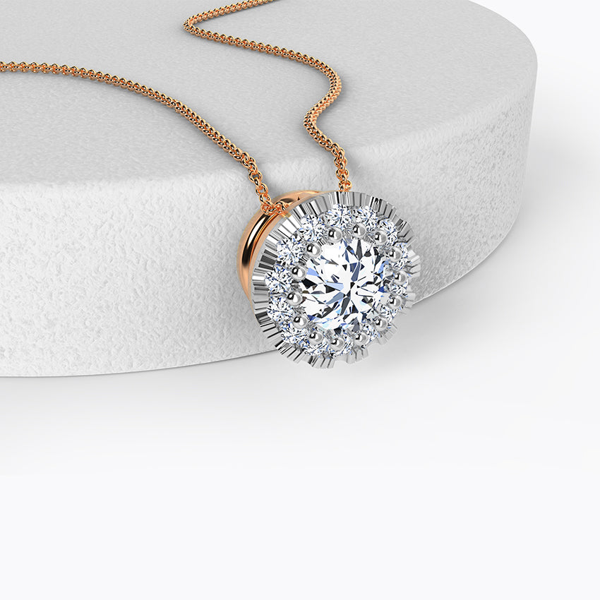 Solitaire Pendant with Halo Medallion