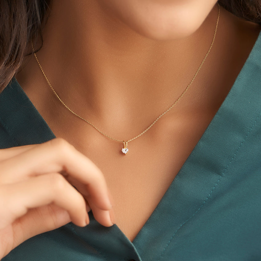 Solitaire Pendant with Heart Loop