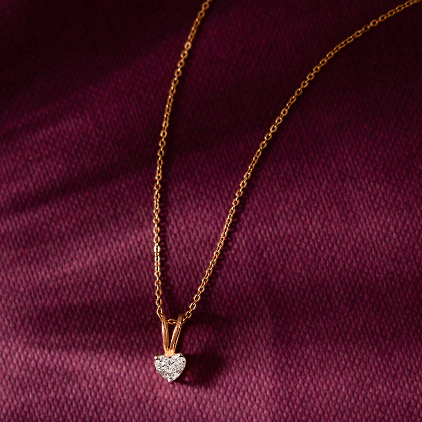 Solitaire Pendant with Heart Loop