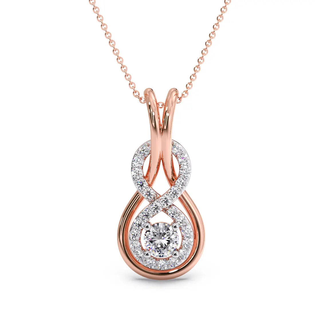 Symbolic Love Knot Diamond Pendant