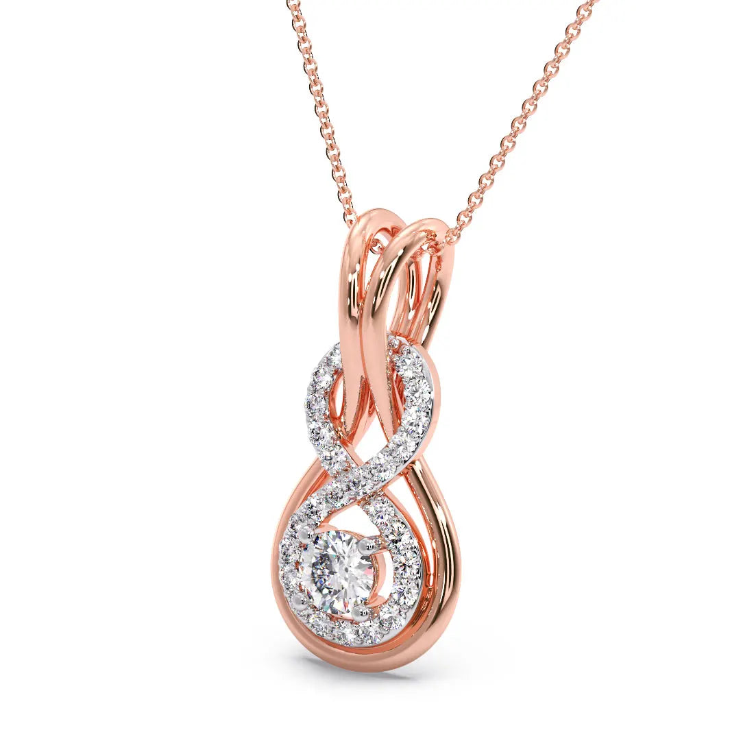 Symbolic Love Knot Diamond Pendant
