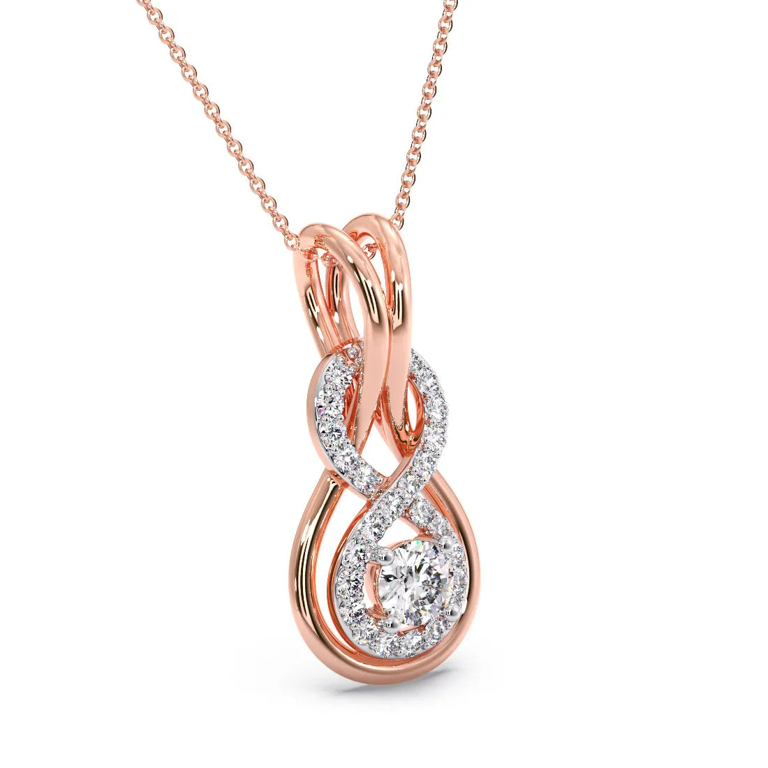 Symbolic Love Knot Diamond Pendant