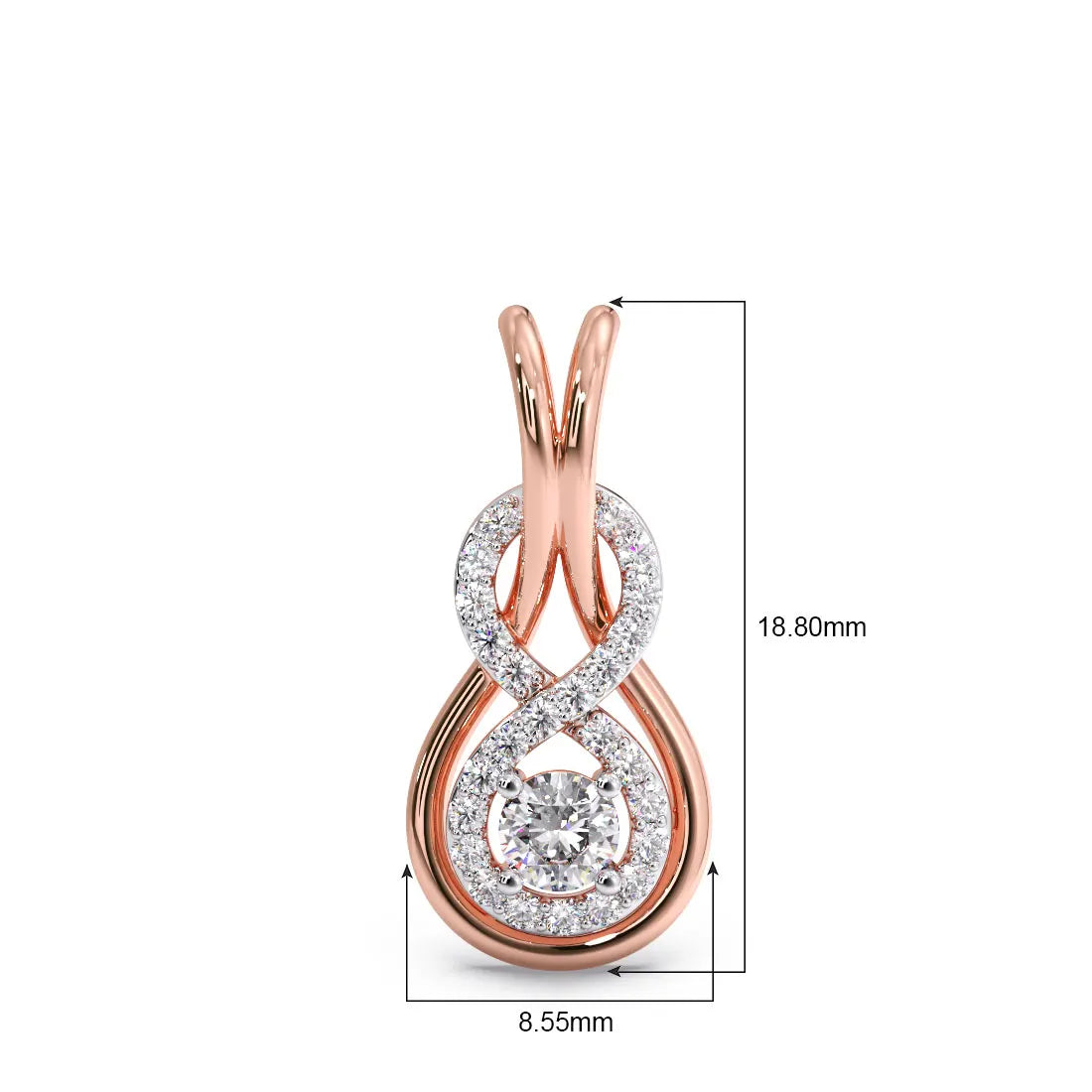 Symbolic Love Knot Diamond Pendant