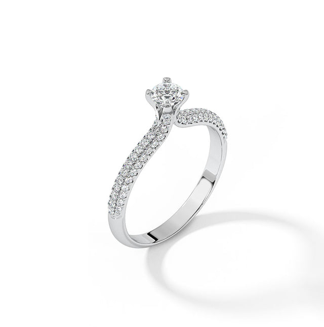 Solitaire Ring with Sleek Design