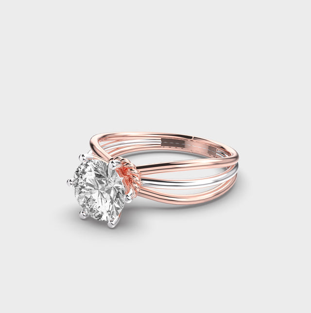 Solitaire Ring with Side Accents